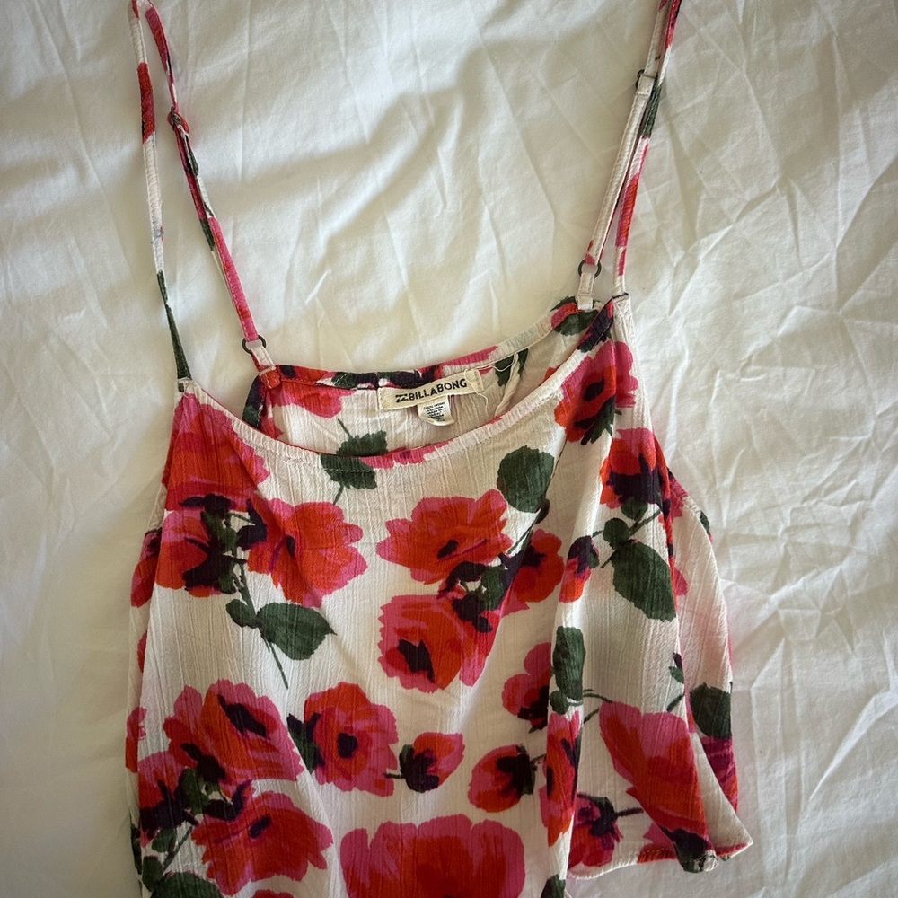 Billabong Women’s Floral Camisole Top - Red and Black